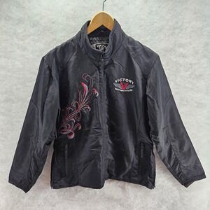 Victory Motorcycles Womens Black Nylon Jacket Motorcycle‎ Biker Small Vented